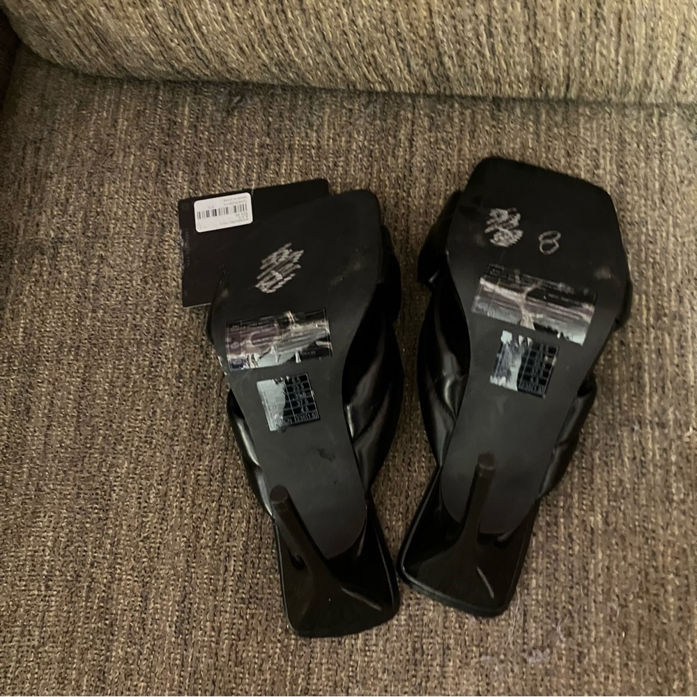 Brand New- Forever 21- Faux Leather- Open Square Toe-Slip on‎ Shoes Size 6.5 - Picture 3 of 4
